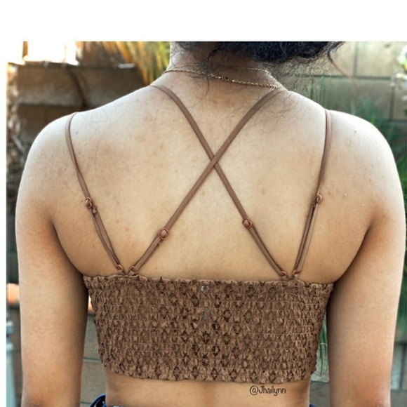 Boho crochet lace bralette Deep Brown - Picture 3 of 5